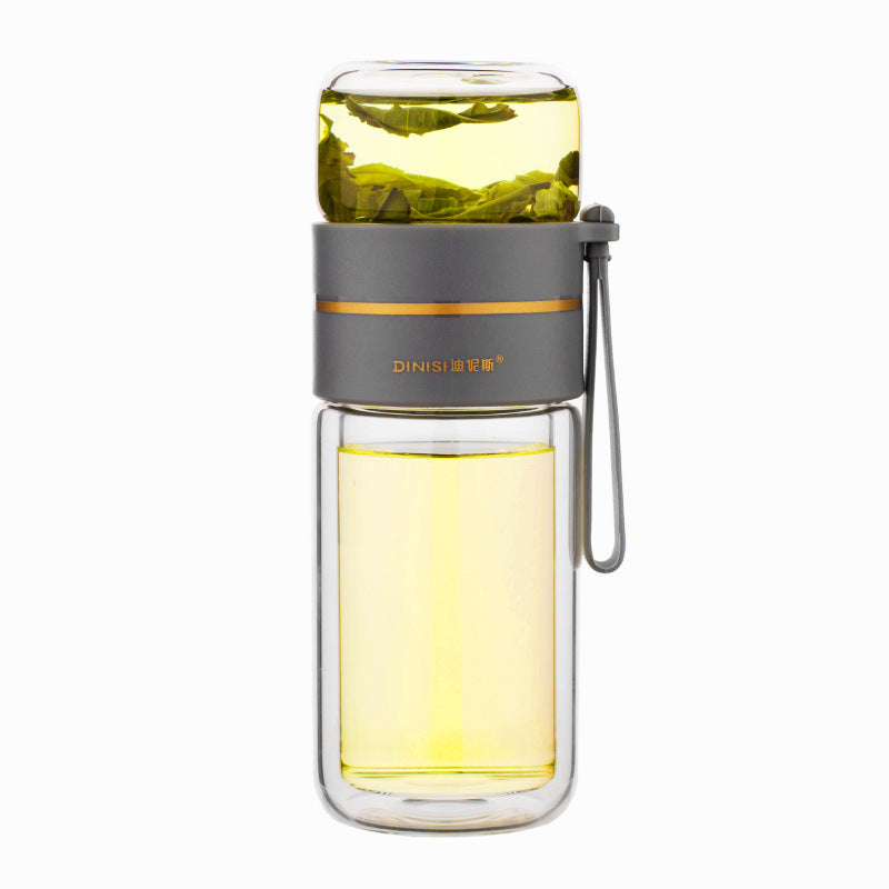 Double Wall Glass Water Bottle with Infuser - PureBrew