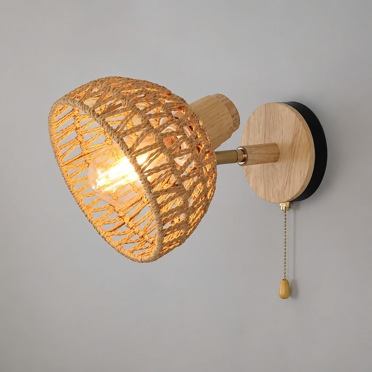 Woven Rattan Wall Sconce