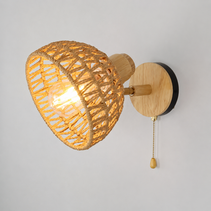 Woven Rattan Wall Sconce shade