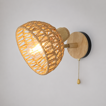 Woven Rattan Wall Sconce detail