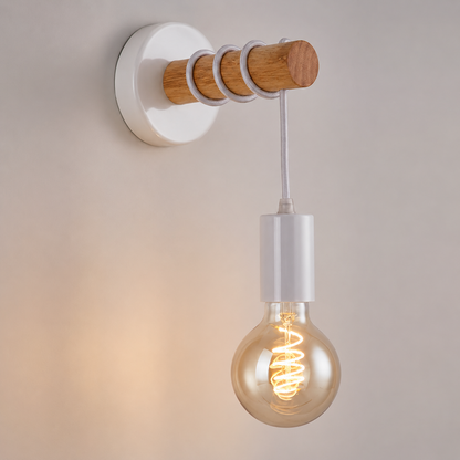 Wood Bead Pendant Wall Sconce