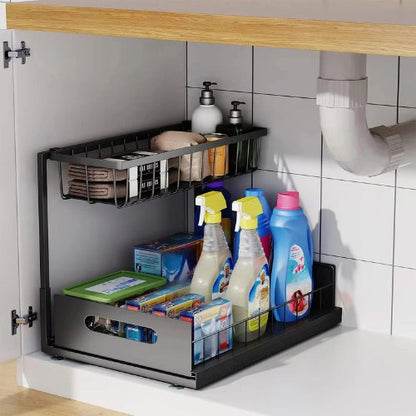 2 Tier Under Sink Drawer Organizer - Arlo