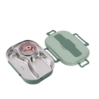 Lunch box stainless steel with 3 or 4 compartments