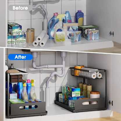 2 Tier Under Sink Drawer Organizer - Arlo