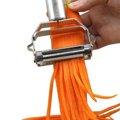 Stainless steel vegetable peeler with julienne blade