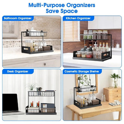 2 Tier Under Sink Drawer Organizer - Arlo