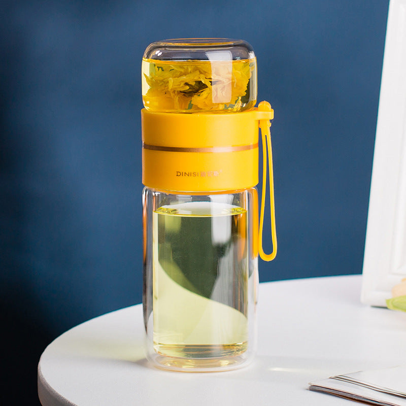 Double Wall Glass Water Bottle with Infuser - PureBrew