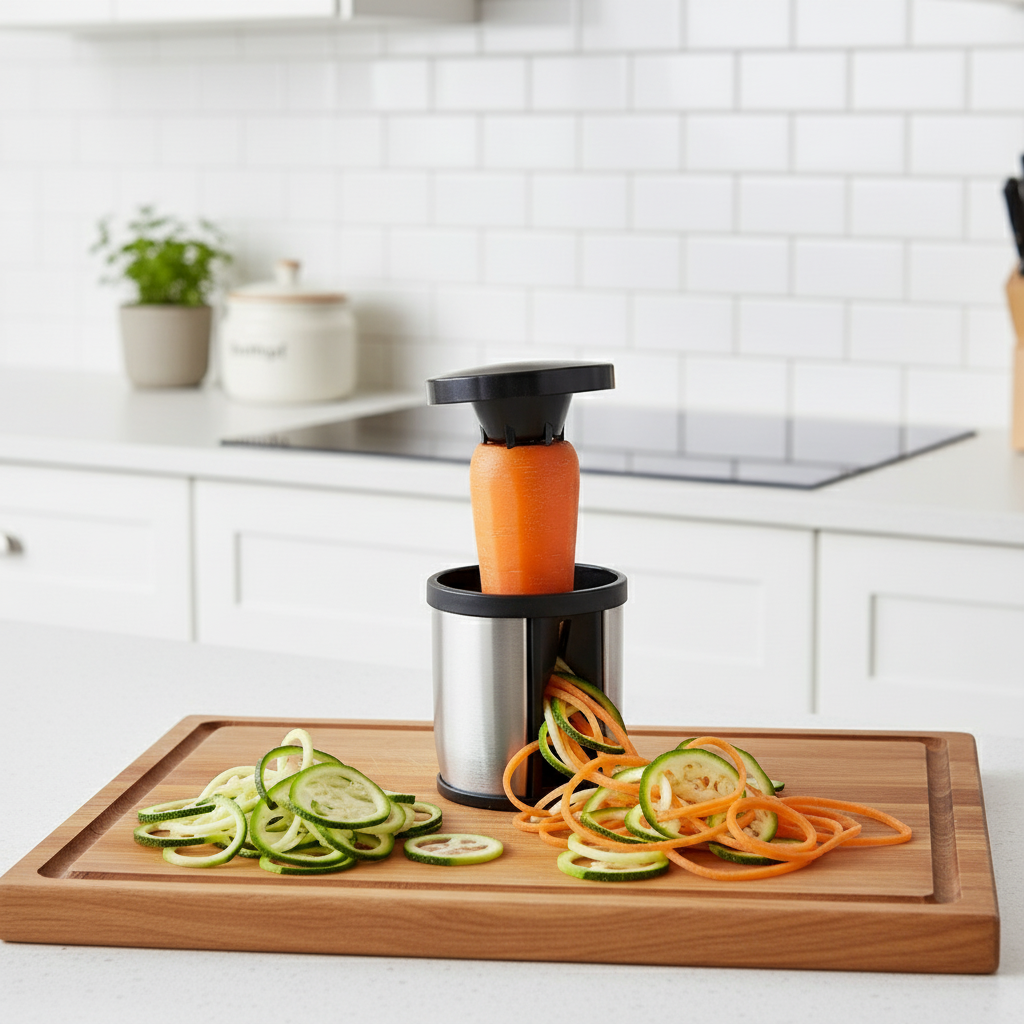 Vegetable spiral cutter stainless steel - even noodles every time