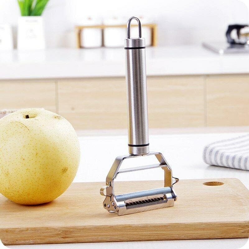 Stainless steel vegetable peeler with julienne blade