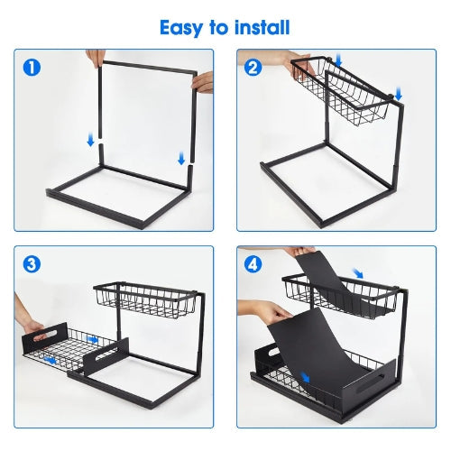 2 Tier Under Sink Drawer Organizer - Arlo