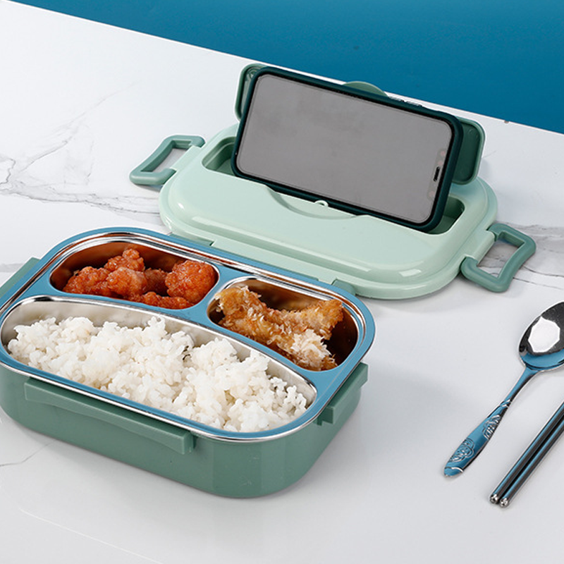 Lunch box stainless steel with 3 or 4 compartments