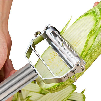 Stainless steel vegetable peeler with julienne blade