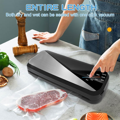 6-in-1 vacuum sealer with 80 kPa suction and 30 cm sealing strip - Fresvyn