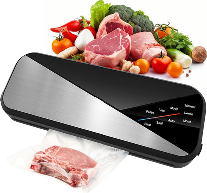 6-in-1 vacuum sealer with 80 kPa suction and 30 cm sealing strip - Fresvyn