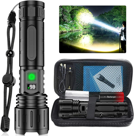 LumiCore X | LED Tactical Flashlight – 100,000 LM, IPX5 & 5000mAh Rechargeable