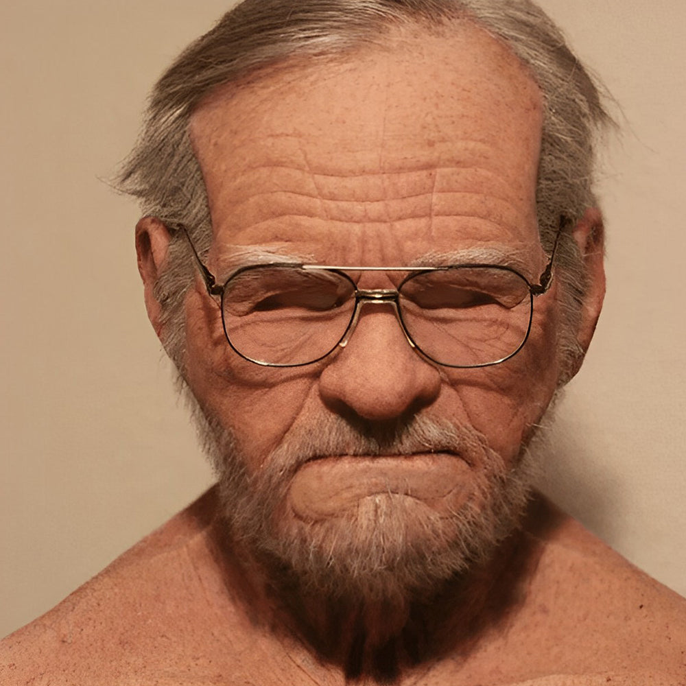 Realistisk Gammel Mann Maske – Halloween og Cosplay Lateks Maske med Bevegelig Mun | Luvikno