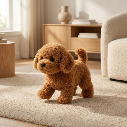 Interactive plush puppy toy