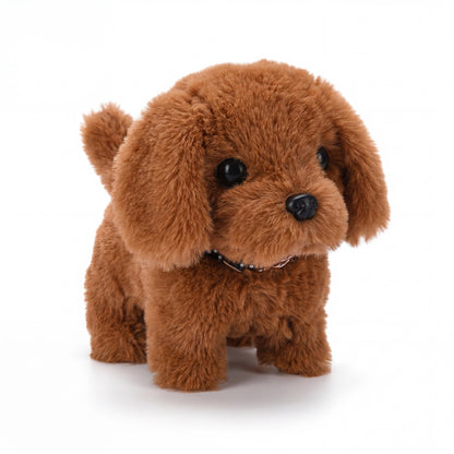 Plush puppy walking