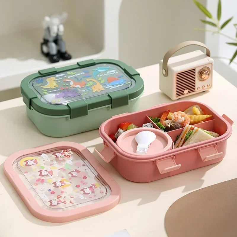 Bento box with soup bowl and spoon - 4 motifs