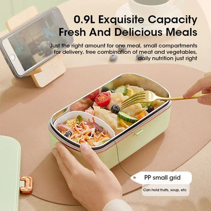 900ml Portable Electric Lunch Box Food Warmer with Steam Function - HeatMate