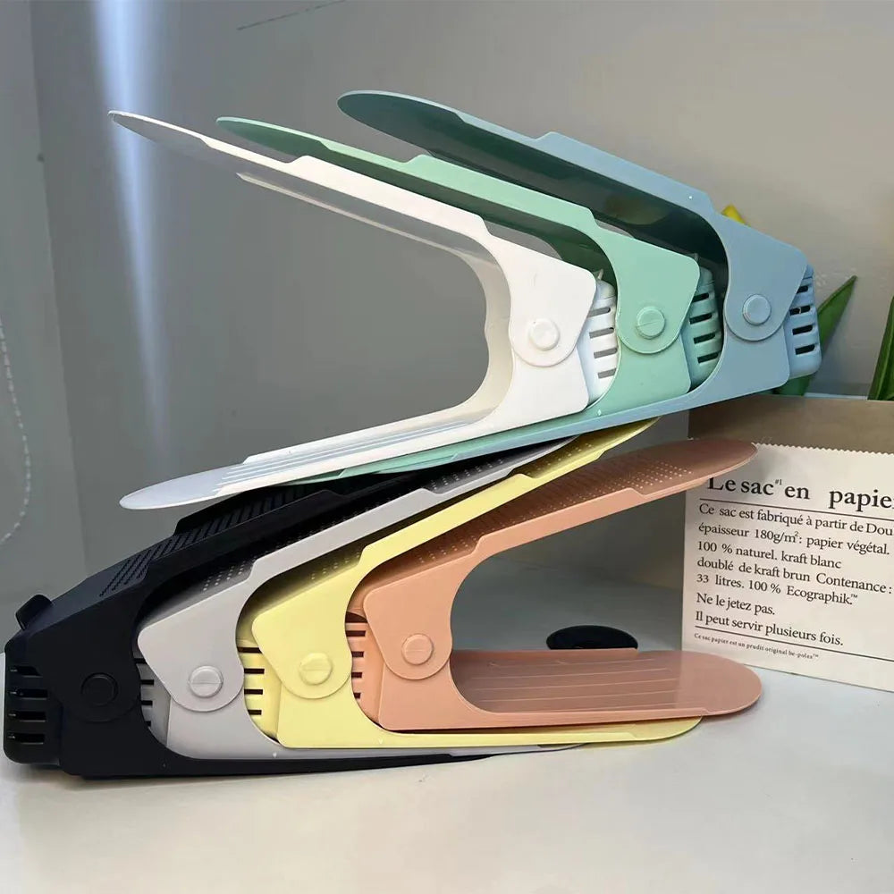 Shoe organizer adjustable 3 levels - space saving for hallways