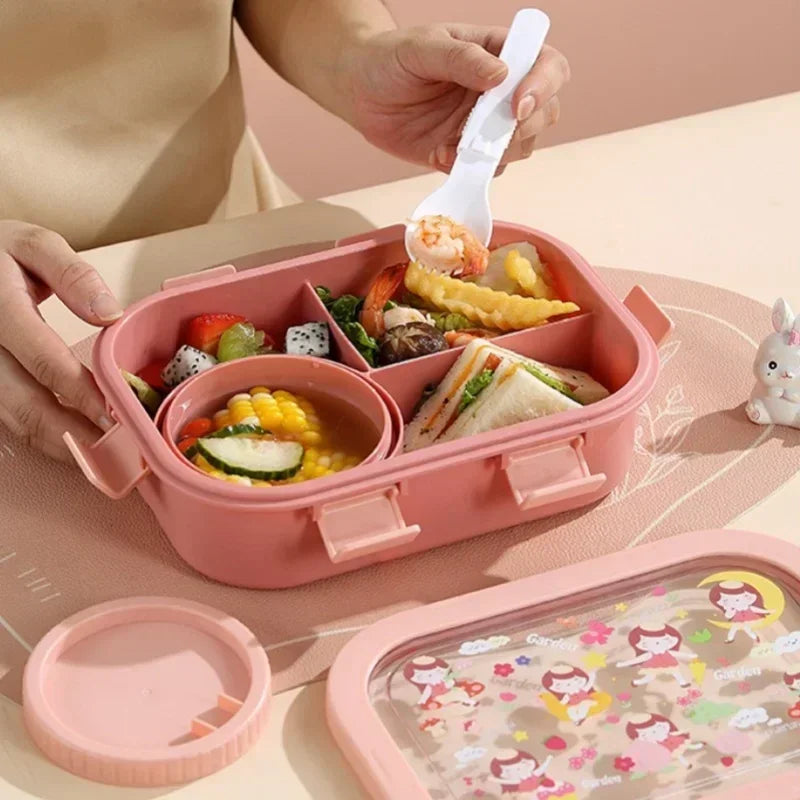 Bento box with soup bowl and spoon - 4 motifs