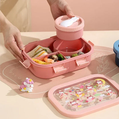 Bento box with soup bowl and spoon - 4 motifs