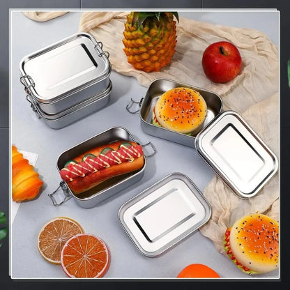 Lunch box stainless steel with swing top closure - BPA free
