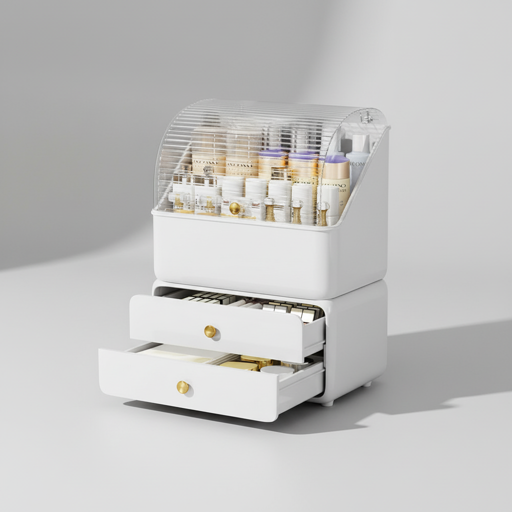 Dustproof Cosmetic Organizer Box - Gleamette