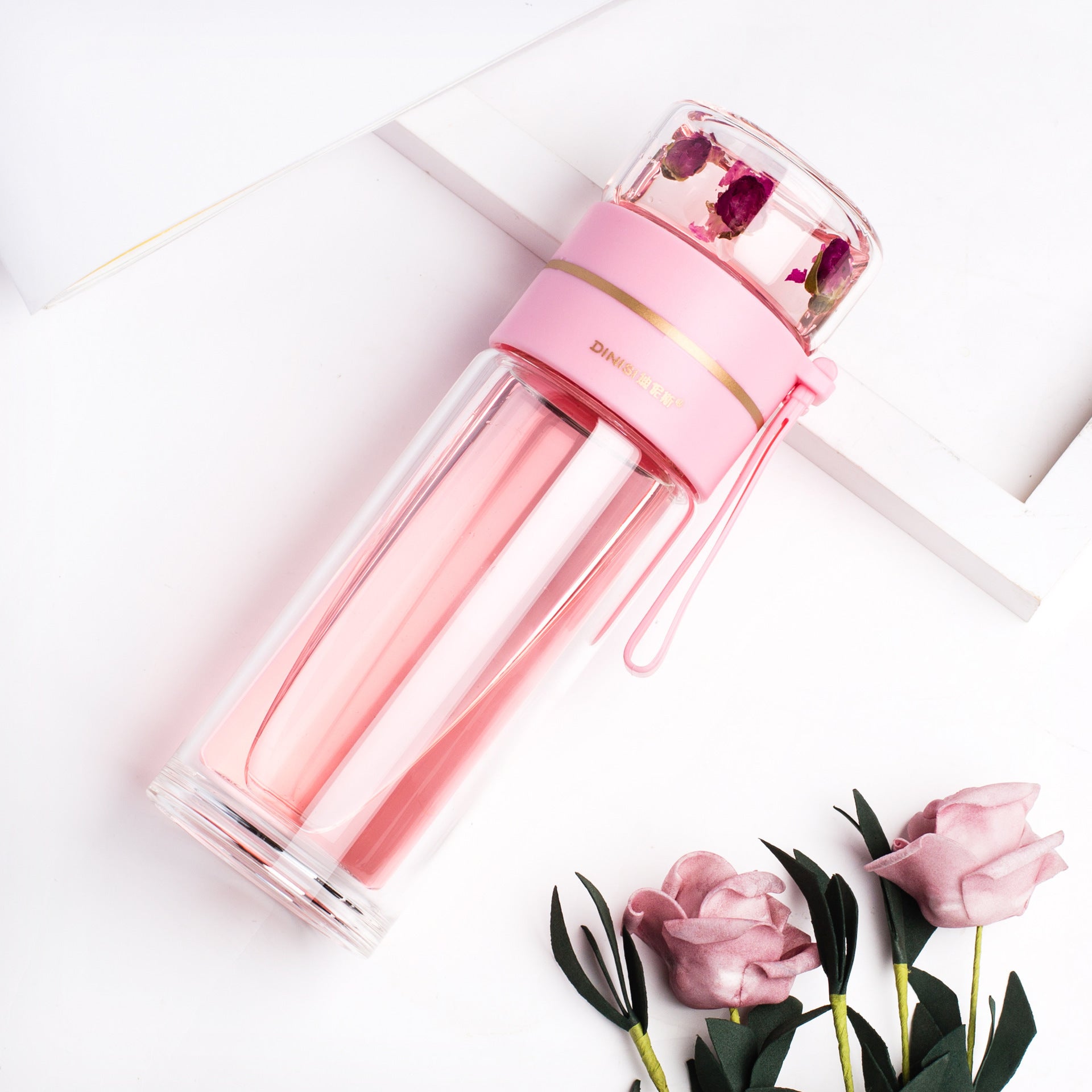 Double Wall Glass Water Bottle with Infuser - PureBrew