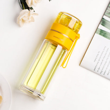 Double Wall Glass Water Bottle with Infuser - PureBrew