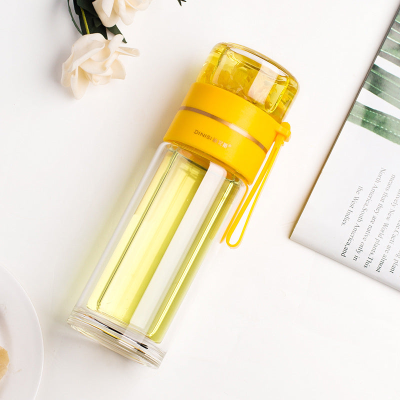 Double Wall Glass Water Bottle with Infuser - PureBrew