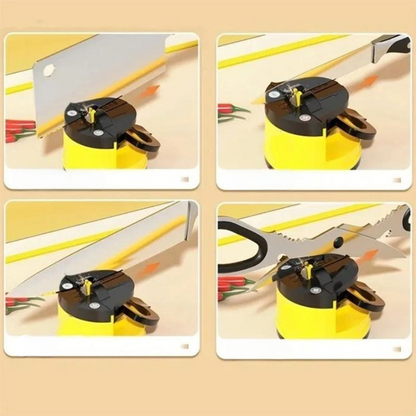 Knife sharpener with suction cup - compact and safe
