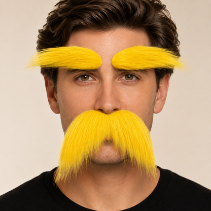 Halloween Accessories Adhesive Mustache Eyebrows Set Costume