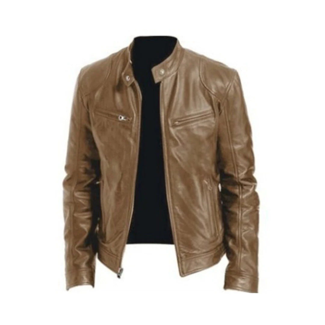 Men's Leather Jacket – Classic Fit, Soft Lining & 4 Colour Options