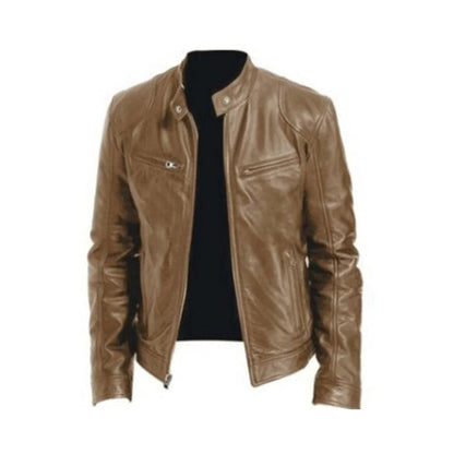 Men's Leather Jacket – Classic Fit, Soft Lining & 4 Colour Options
