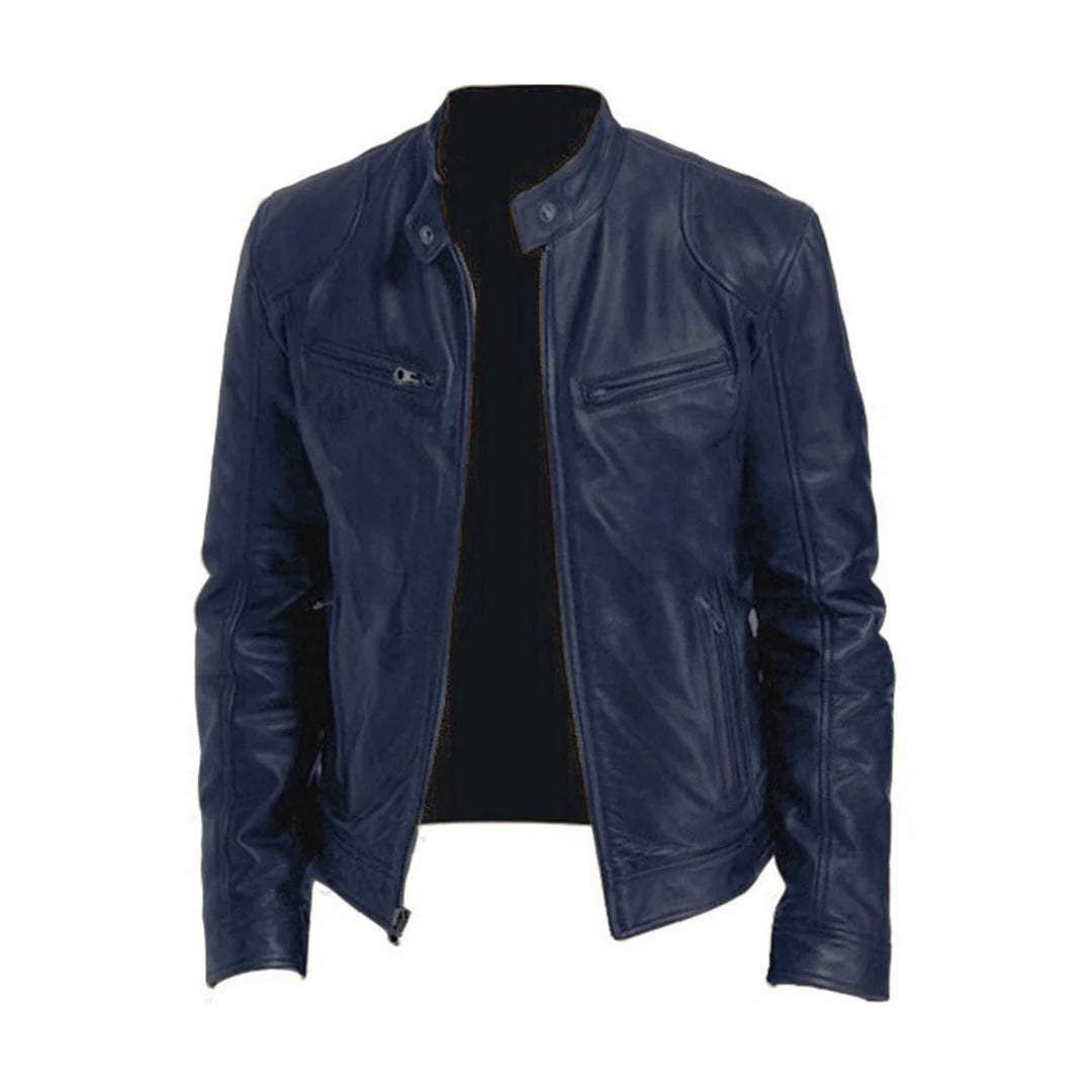 Men's Leather Jacket – Classic Fit, Soft Lining & 4 Colour Options