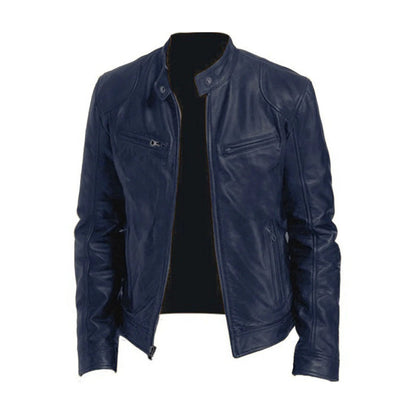 Men's Leather Jacket – Classic Fit, Soft Lining & 4 Colour Options