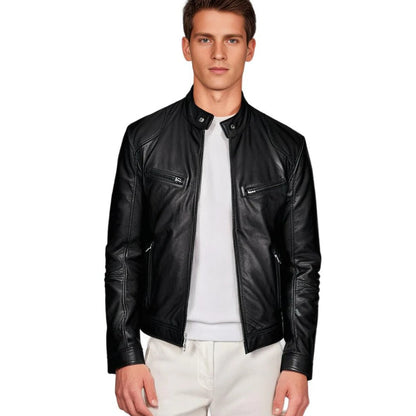 Men's Leather Jacket – Classic Fit, Soft Lining & 4 Colour Options