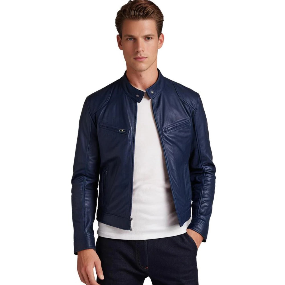Men's Leather Jacket – Classic Fit, Soft Lining & 4 Colour Options