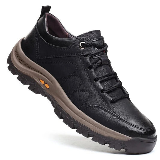 Men's Orthopedic Leather Shoes – Cowhide Upper, Arch Support & Sizes 6–14