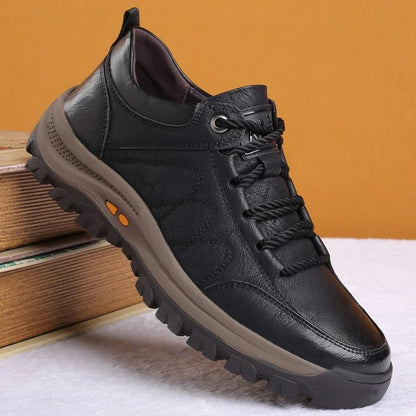 Men's Orthopedic Leather Shoes – Cowhide Upper, Arch Support & Sizes 6–14