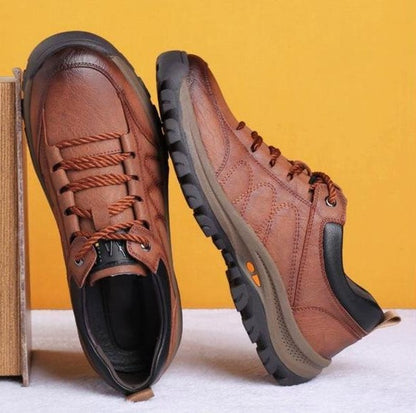 Men's Orthopedic Leather Shoes – Cowhide Upper, Arch Support & Sizes 6–14