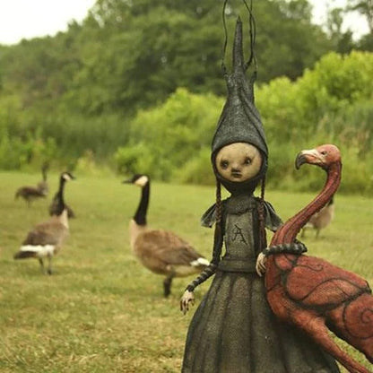 Dark Witch Sculpture Decorative Figure for Halloween Display