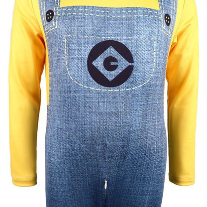 Kids Youth Costume Yellow Jumpsuit and Helmet for Halloween Cosplay