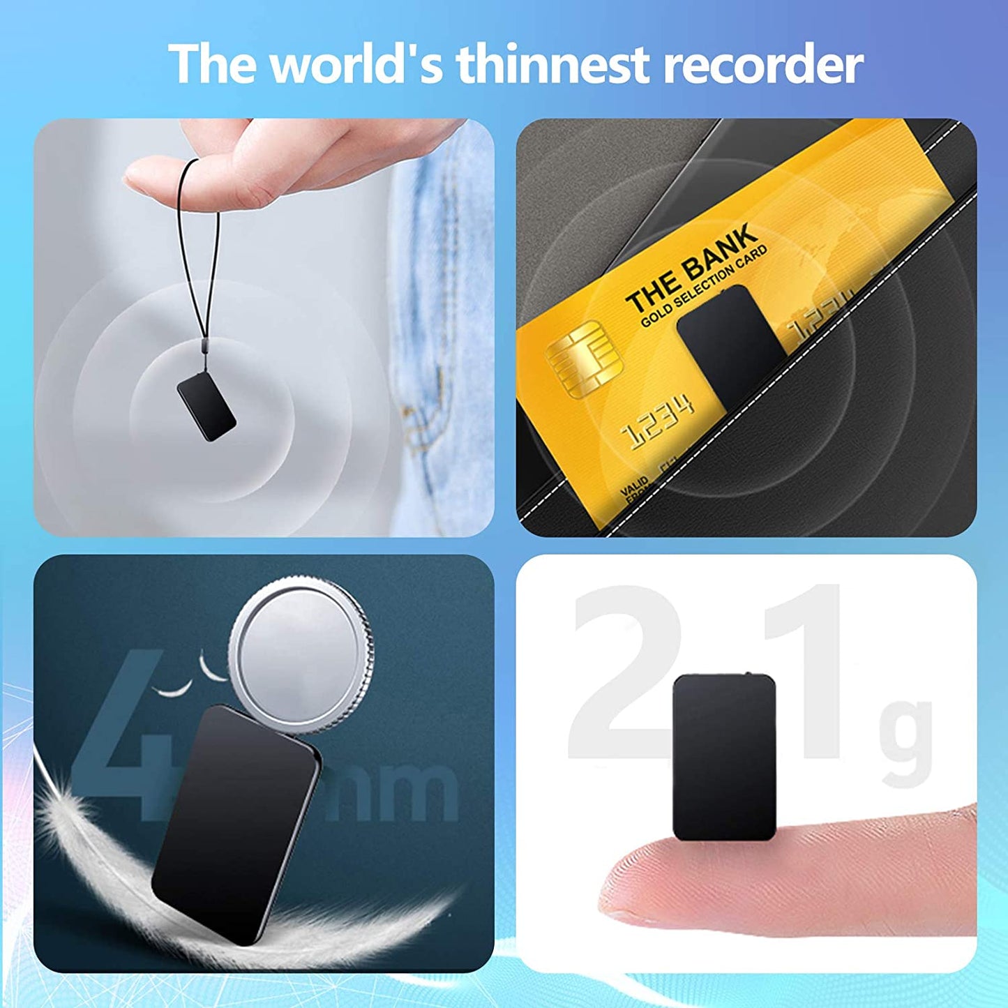 VoiSnap 32 | Mini Voice Activated Recorder – 50Hr Battery, 32GB & HD Stereo